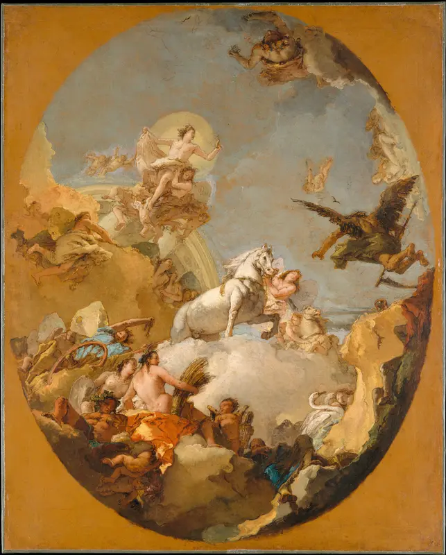 The Chariot of Aurora Wall Art by Giovanni Battista Tiepolo - High-Resolution Digital Print