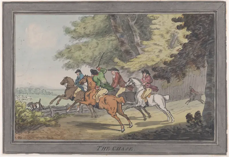 The Chase Wall Art by Thomas Rowlandson - High-Resolution Digital Print