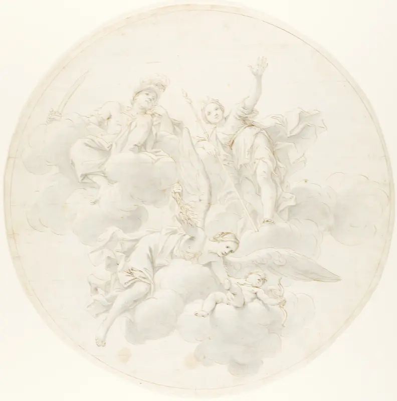 The Chastisement of Cupid by Jealousy in the Presence of Diana and Mars Wall Art by Marco Antonio Franceschini - High-Resolution Digital Print
