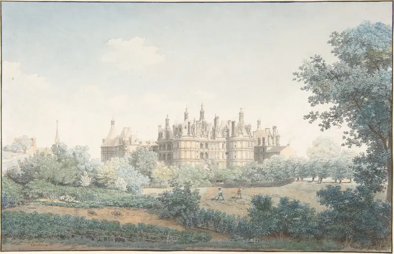 The Château of Chambord Seen from the Southwest Wall Art by Simon Mathurin Lantara - High-Resolution Digital Print