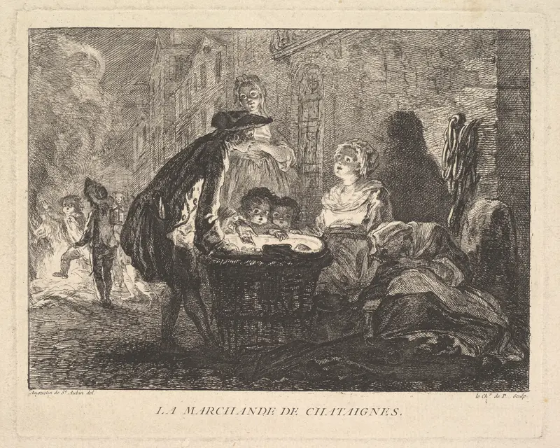 The Chestnut Seller (La Marchande de Chataignes) Wall Art by Chevalier de Parlington - High-Resolution Digital Print
