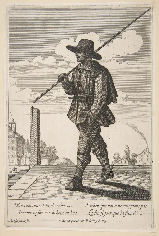 The Chimney Sweep, plate 6 from "Cries of Paris" (Les Cris de Paris) Wall Art by Abraham Bosse - High-Resolution Digital Print