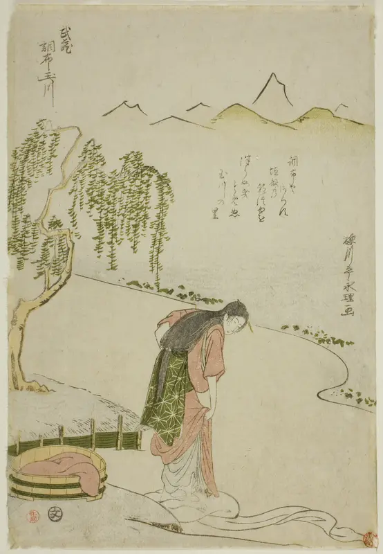 The Chofu Jewel River in Musashi Province (Musashi Chofu no Tamagawa), from an untitled series of Six Jewel Rivers