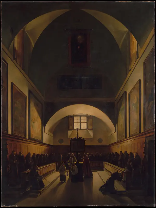 The Choir of the Capuchin Church in Rome Wall Art by François Marius Granet - High-Resolution Digital Print