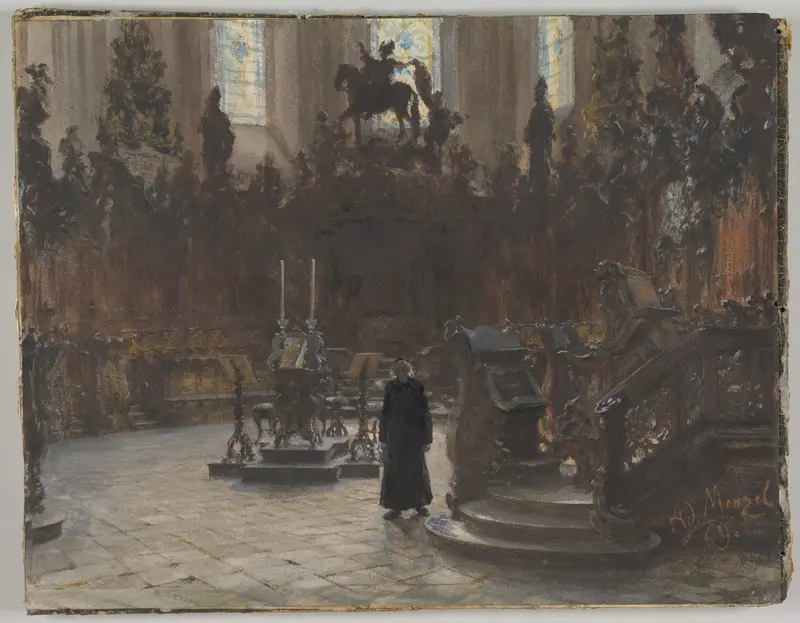 The Choirstalls in the Mainz Cathedral Wall Art by Adolph Menzel - High-Resolution Digital Print