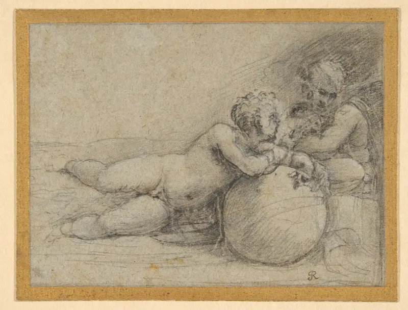 The Christ Child and Saint John the Baptist Wall Art by Sebastiano del Piombo (Sebastiano Luciani) - High-Resolution Digital Print
