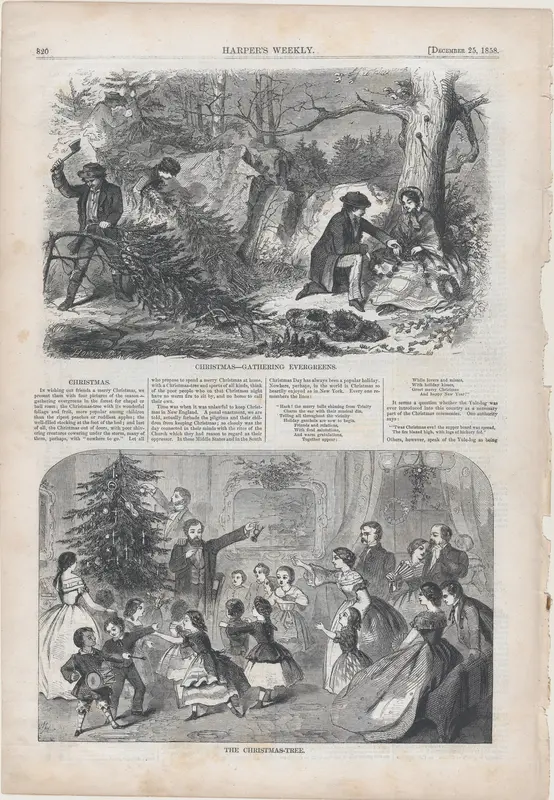 The Christmas Tree (from "Harper's Weekly," Vol. II) Wall Art by Winslow Homer - High-Resolution Digital Print