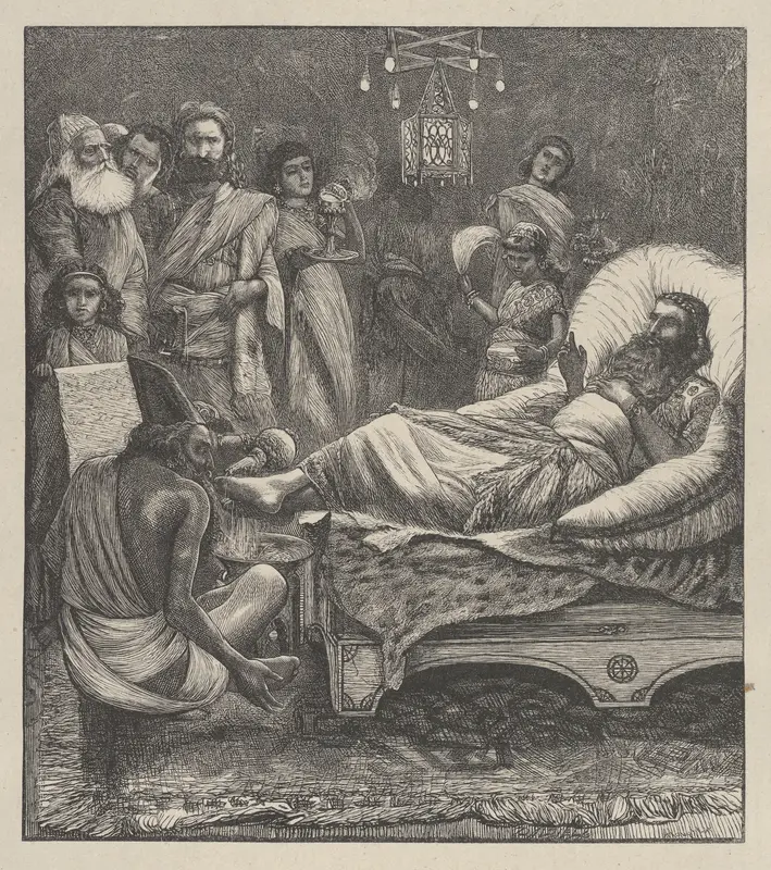 The Chronicles Being Read to the King, from "Dalziels' Bible Gallery" Wall Art by Arthur Boyd Houghton - High-Resolution Digital Print
