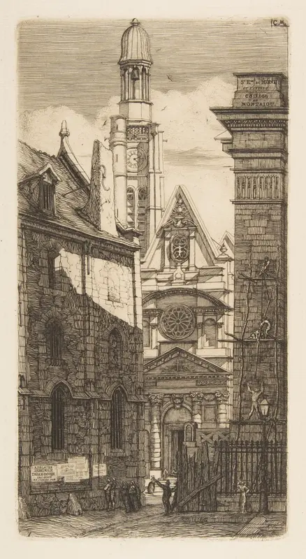 The Church of St. Etienne-du-Mont, Paris Wall Art by Charles Meryon - High-Resolution Digital Print