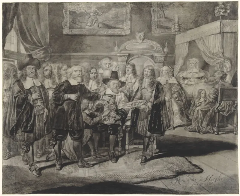 The Circumcision Ceremony of Alvaro Nunes da Costa, aka Nathan Curiël (1665-1736/38) Wall Art by Unknown - High-Resolution Digital Print