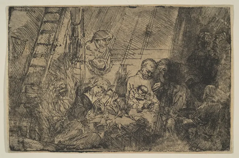 The Circumcision in the Stable Wall Art by Rembrandt (Rembrandt van Rijn) - High-Resolution Digital Print
