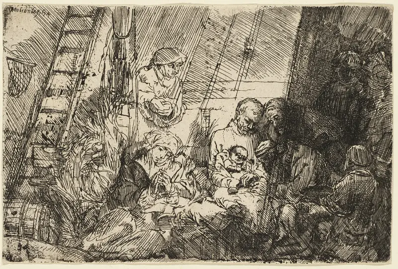 The Circumcision in the Stable Wall Art by Rembrandt van Rijn - High-Resolution Digital Print