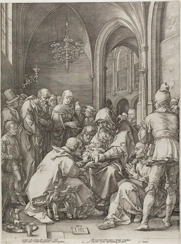 The Circumcision, plate four from The Birth and Early Life of Christ Wall Art by Hendrick Goltzius - High-Resolution Digital Print
