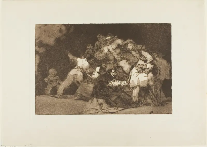 The Claws of a Cat and the Dress of a Devotee - similar to Vice is often clothed in Virtue's habit, plate nine from Los Proverbios Wall Art by Francisco José de Goya y Lucientes - High-Resolution Digital Print