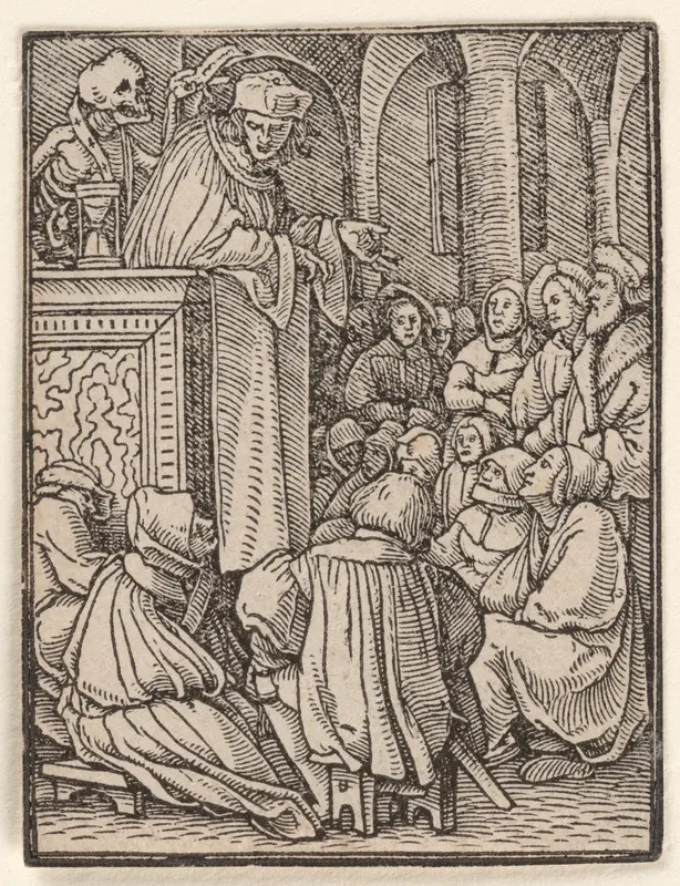 The Clergyman, from The Dance of Death Wall Art by Hans Holbein the Younger - High-Resolution Digital Print