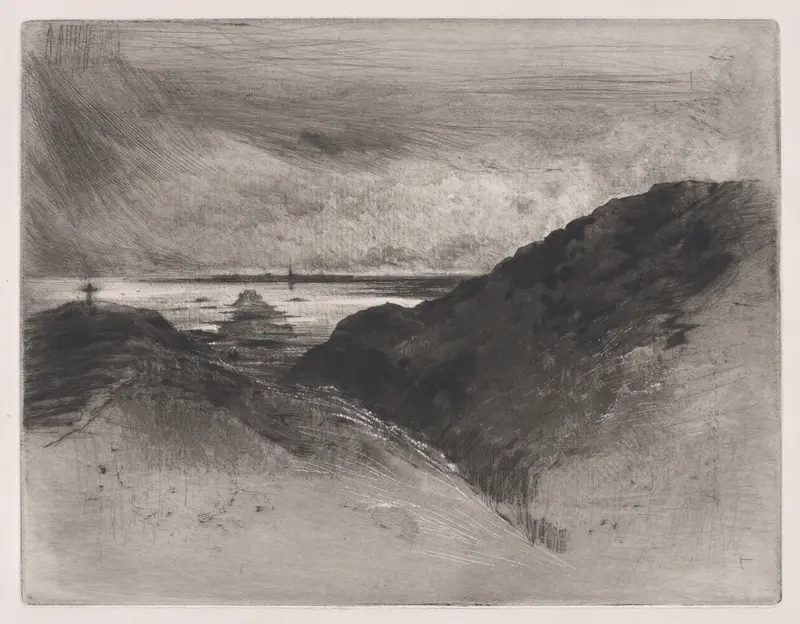 The Cliff - Bay of Saint-Malo Wall Art by Félix-Hilaire Buhot - High-Resolution Digital Print