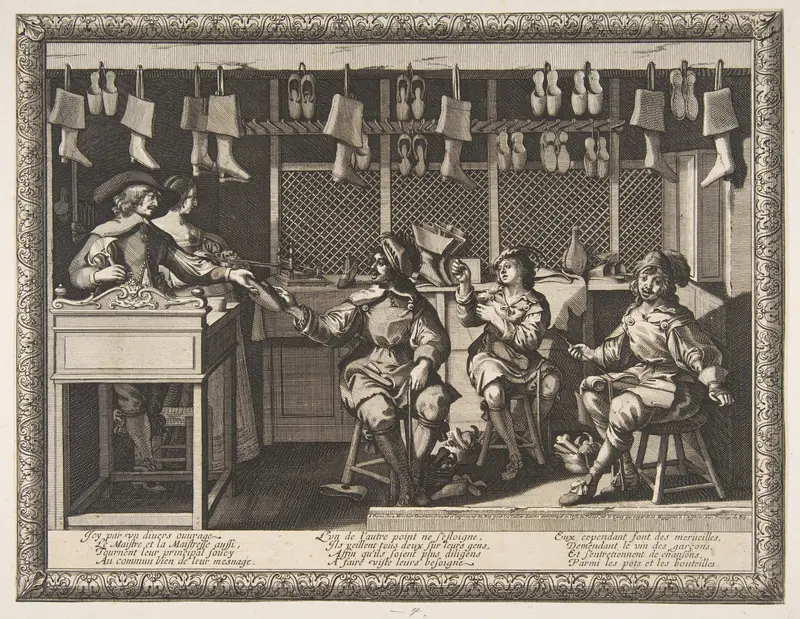 The Cobbler (Le Savetier), from "Trades" (Les Métiers) Wall Art by Abraham Bosse - High-Resolution Digital Print