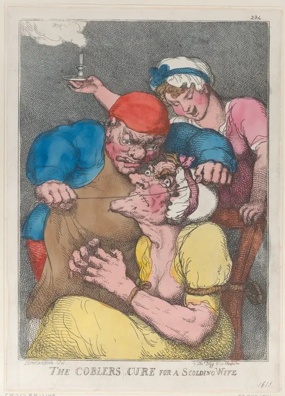 The Cobbler's Cure for a Scolding Wife Wall Art by Thomas Rowlandson - High-Resolution Digital Print