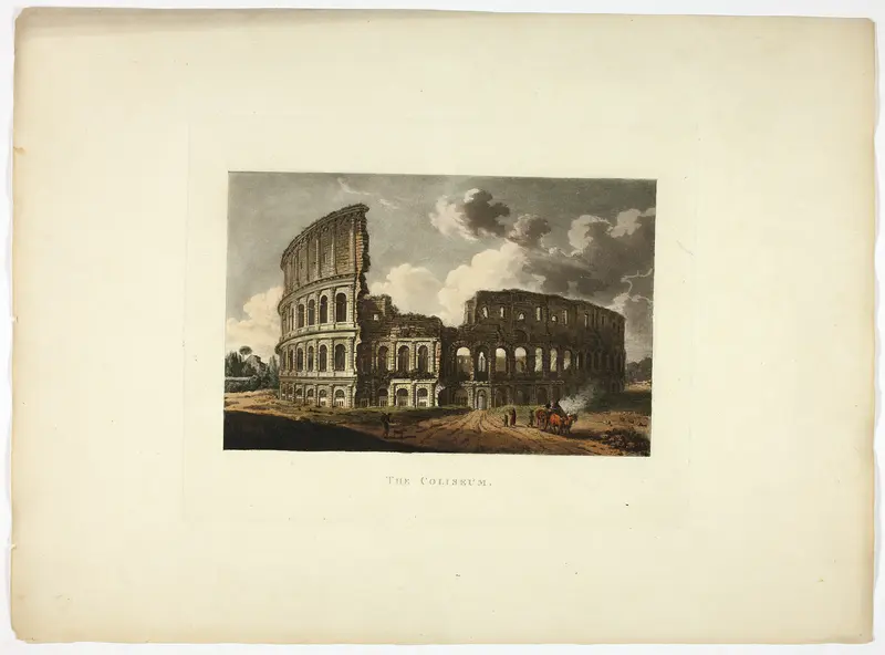 The Coliseum, plate fifteen from the Ruins of Rome Wall Art by M. Dubourg - High-Resolution Digital Print