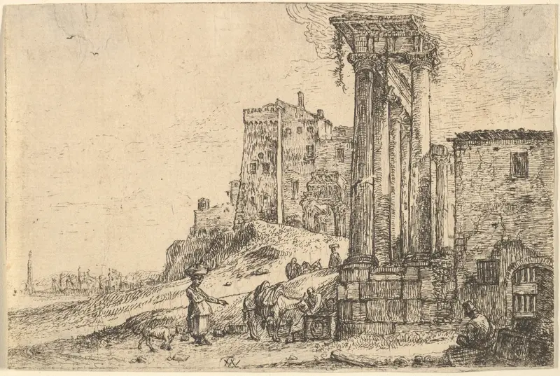 The Collonade Wall Art by Thomas Wijck - High-Resolution Digital Print