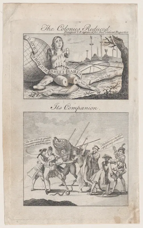 The Colonies Reduced; Its Companion, designed and engraved for The Political Register Wall Art by Benjamin Franklin - High-Resolution Digital Print