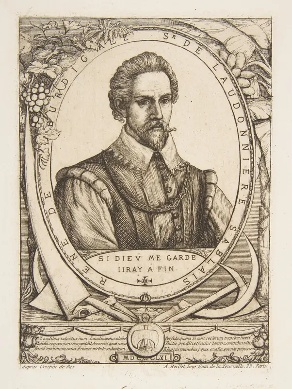 The Colonist René de Laudonnière Sablais, after van de Passe Wall Art by Charles Meryon - High-Resolution Digital Print