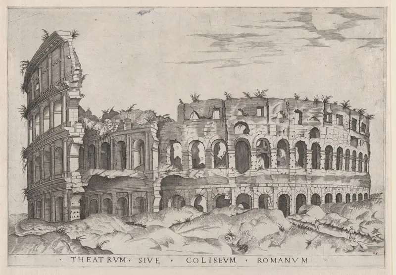 The Colosseum, from "Speculum Romanae Magnificentiae" Wall Art by Anonymous - High-Resolution Digital Print