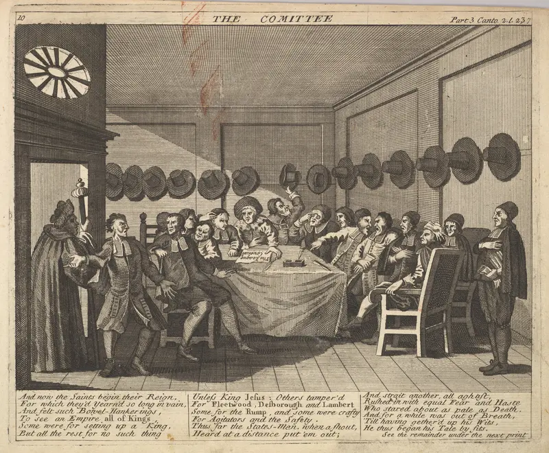 The Committee (Plate 10: Illustrations to Samuel Butler's Hudibras) Wall Art by William Hogarth - High-Resolution Digital Print