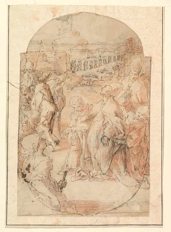 The Consecration of the Site of a Church in Rome by a Pope ("The Miracle of Saint Mary of the Snows"?) Wall Art by Giovanni Lanfranco - High-Resolution Digital Print