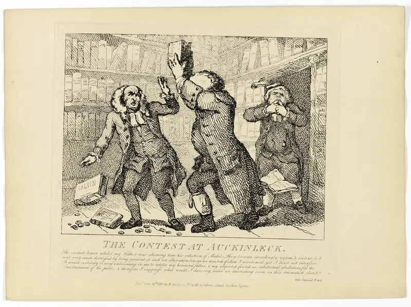 The Contest at Auckinleck, from Boswell's Tour of the Hebrides Wall Art by Thomas Rowlandson - High-Resolution Digital Print