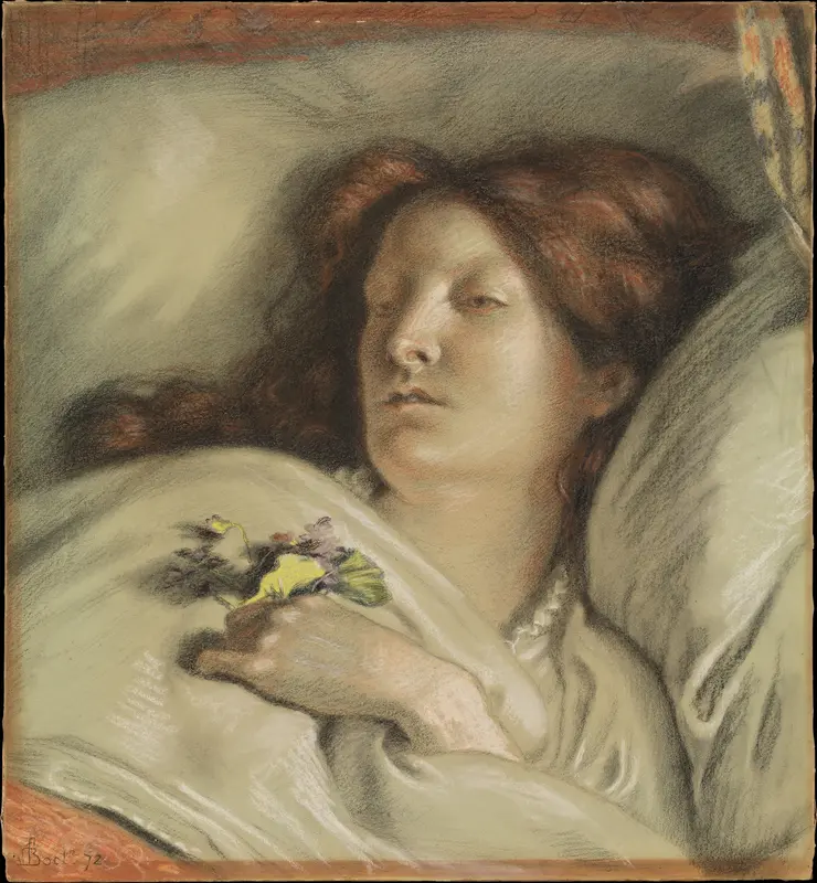 The Convalescent (A Portrait of the Artist's Wife) Wall Art by Ford Madox Brown - High-Resolution Digital Print