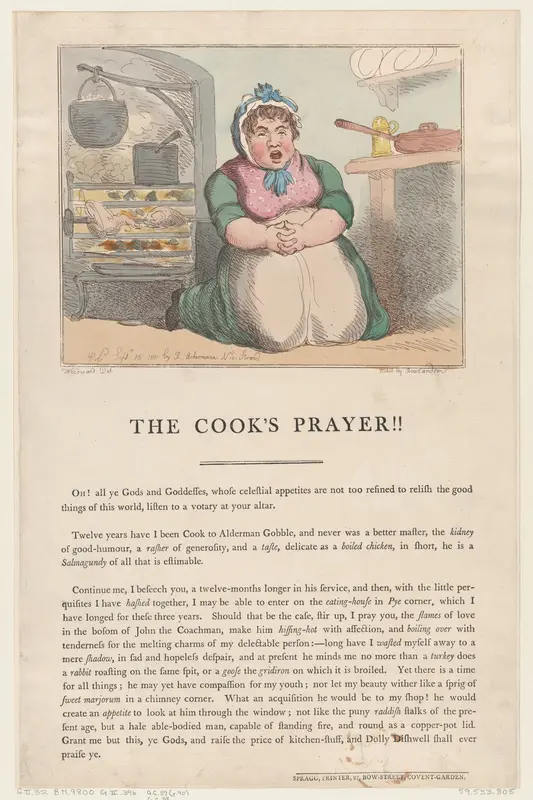 The Cook's Prayer!! Wall Art by Thomas Rowlandson - High-Resolution Digital Print