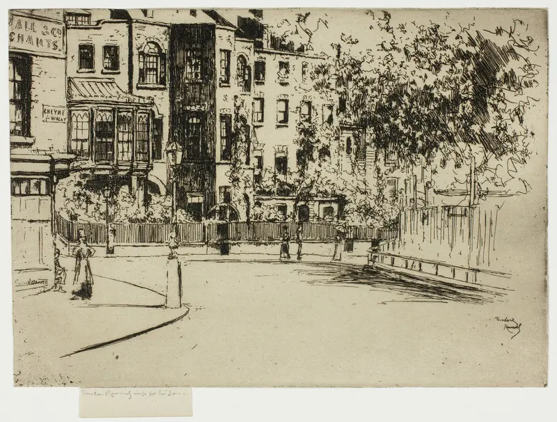 The Corner of Cheyne Walk, Chelsea Wall Art by Theodore Roussel - High-Resolution Digital Print