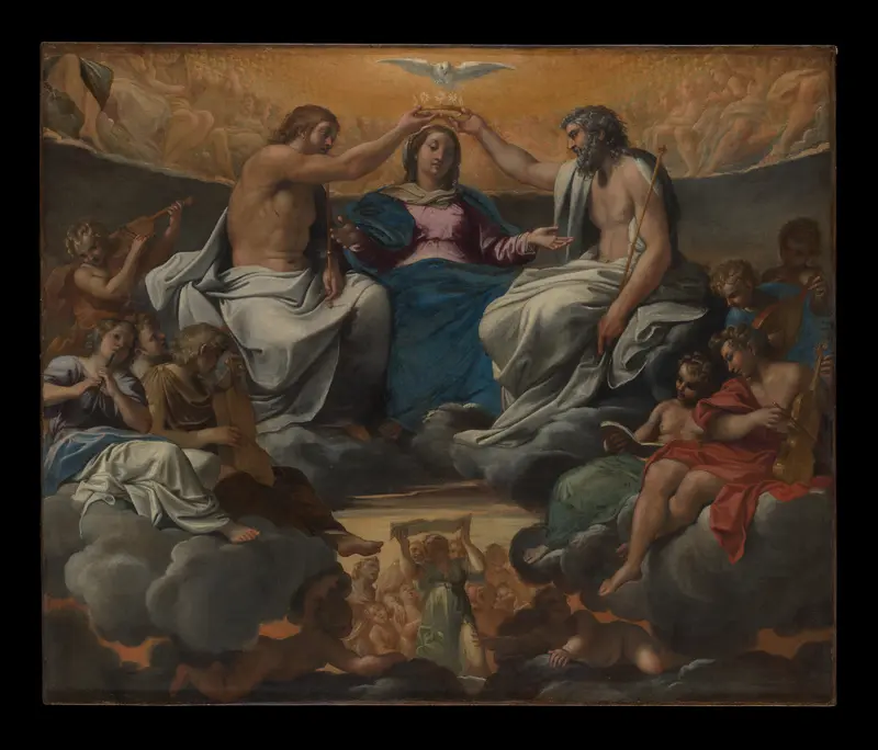 The Coronation of the Virgin Wall Art by Annibale Carracci - High-Resolution Digital Print