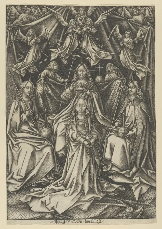 The Coronation of the Virgin, from The Life of the Virgin Wall Art by Israhel van Meckenem - High-Resolution Digital Print
