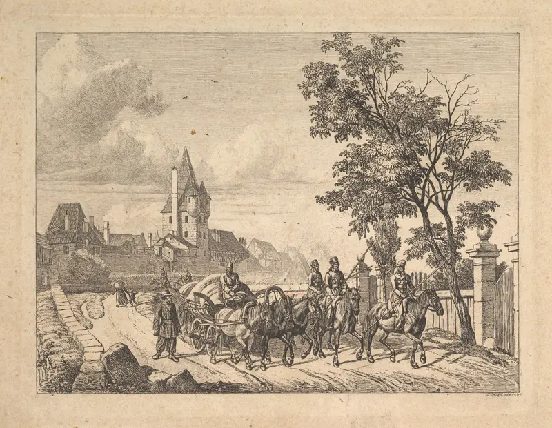 The Cossacks Escorting the Baggage Wagon Wall Art by Johann Christoph Erhard - High-Resolution Digital Print