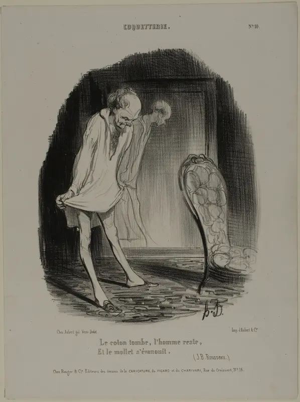 The Cotton Gown Falls, Man Remains, and the Calf Fades (J.B. Rousseau), plate 10 from Coquetterie