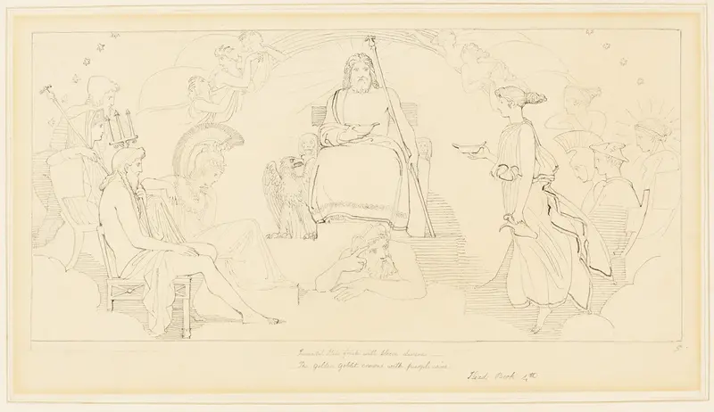 The Council of the Gods Wall Art by John Flaxman - High-Resolution Digital Print