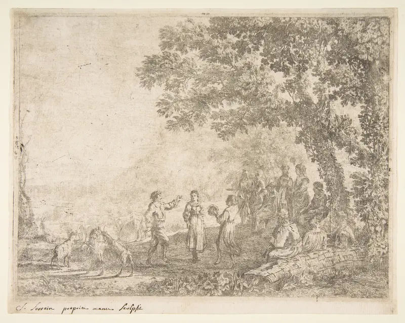 The Country Dance Wall Art by Claude Lorrain (Claude Gellée) - High-Resolution Digital Print