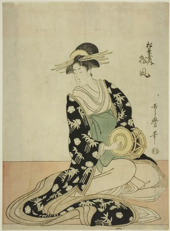 The Courtesan Matsukaze of the Matsubaya, from an untitled series of courtesans of the Matsubaya as five musicians