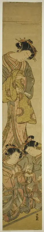 The Courtesan Segawa of Matsubaya Watching Her Attendants Play Cat's Cradle