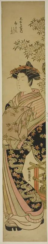 The Courtesan Shirotae of the Okanaya Wall Art by Isoda Koryusai - High-Resolution Digital Print