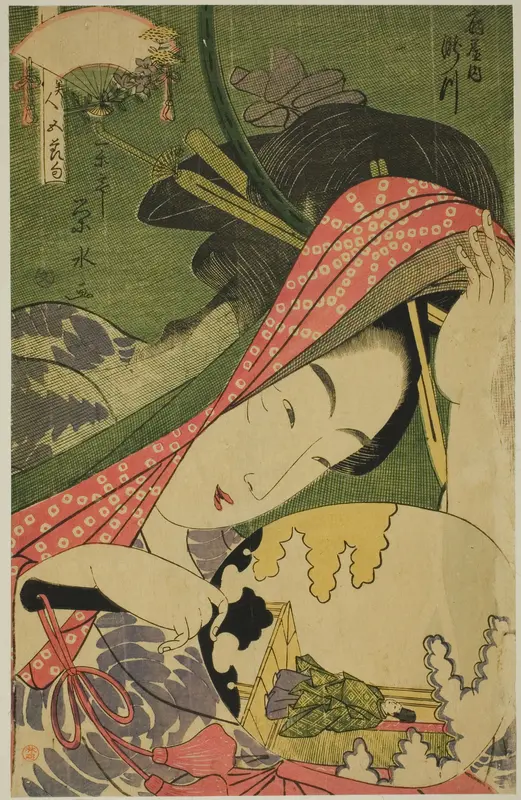 The Courtesan Takigawa of the Ogiya, from the series "Beauties of the Five Festivals (Bijin gosekku)" Wall Art by Ichirakutei Eisui - High-Resolution Digital Print