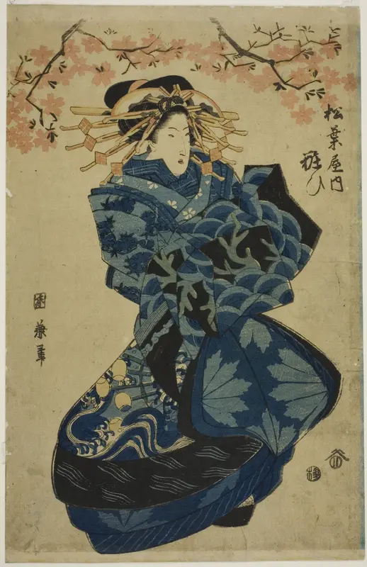 The Courtesan Yasooi of the Matsubaya Wall Art by Kunikane - High-Resolution Digital Print