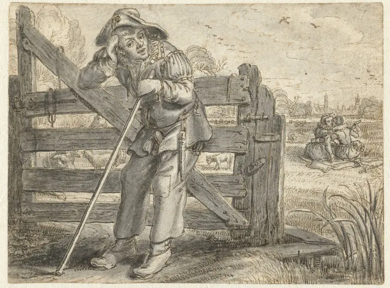 The Crazed Amour of Fat Leendert and Lijsje Teunis, with Joncker Maerten Wall Art by Adriaen Pietersz van de Venne - High-Resolution Digital Print