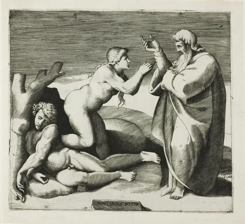The Creation of Eve Wall Art by Giulio Bonasone - High-Resolution Digital Print