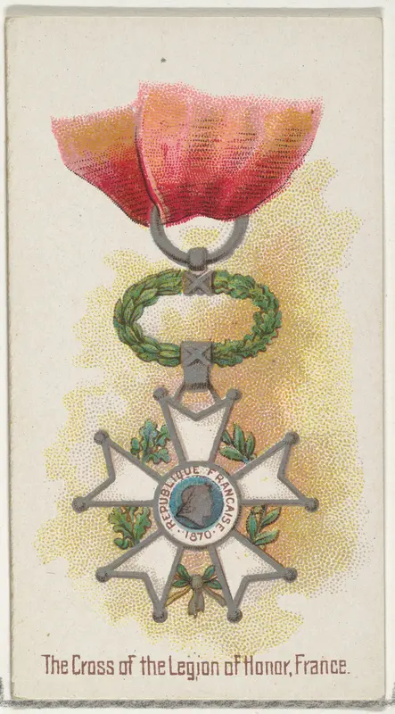 The Cross of the Legion of Honor, France, from the World's Decorations series (N30) for Allen & Ginter Cigarettes Wall Art by Allen & Ginter - High-Resolution Digital Print