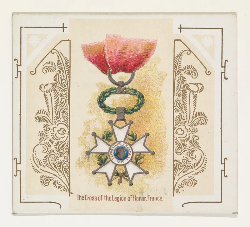 The Cross of the Legion of Honor, France, from the World's Decorations series (N44) for Allen & Ginter Cigarettes Wall Art by Allen & Ginter - High-Resolution Digital Print