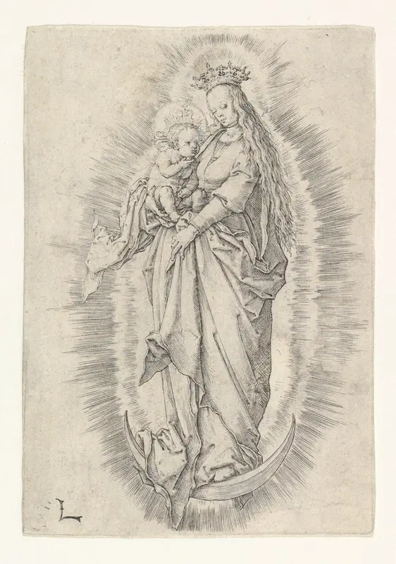 The Crowned Virgin With Child in Glory Wall Art by Lucas van Leyden - High-Resolution Digital Print