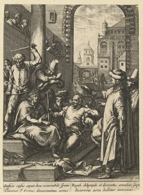 The Crowning with Thorns, from "The Passion of Christ" Wall Art by Nicolas Cochin - High-Resolution Digital Print